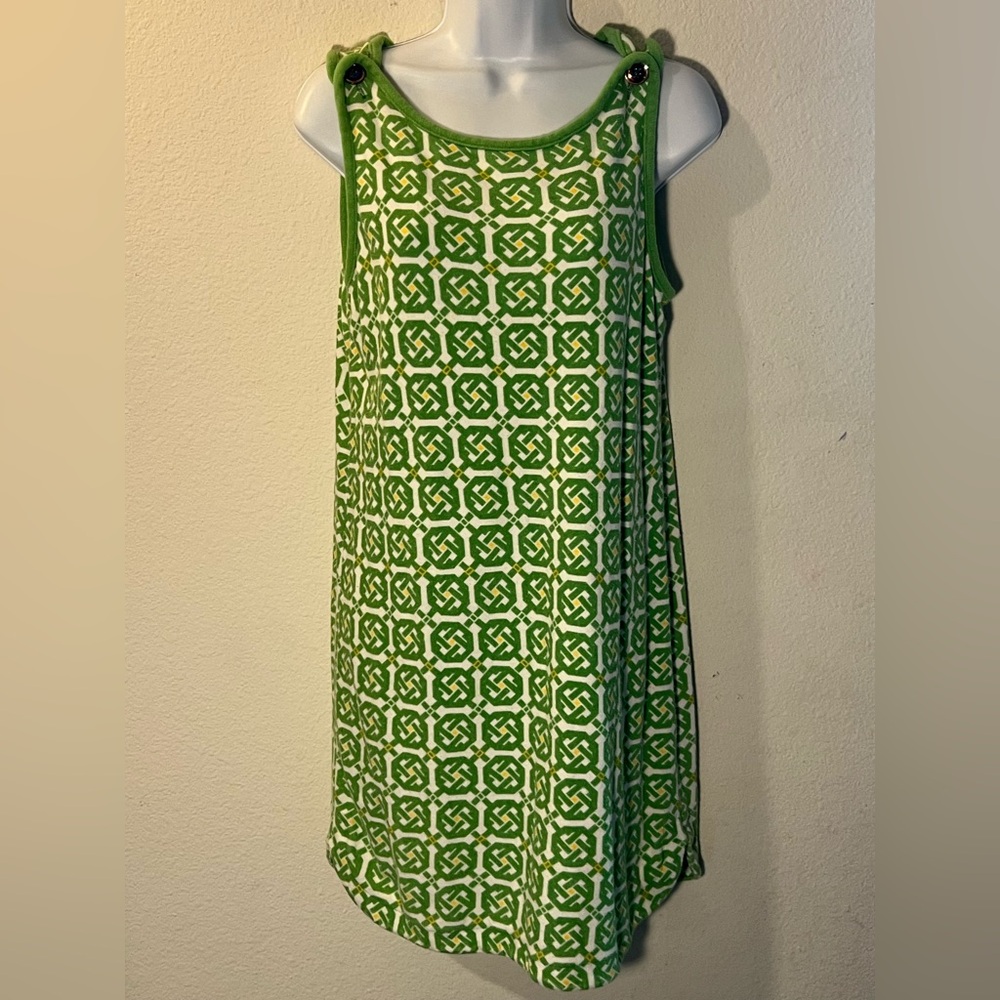 Vintage juicy Green Geometric Pattern Sleeveless Dress
